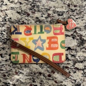 Dooney & Bourke Alphabet Scribble Wristlet Y2K